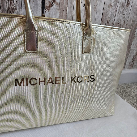Women's Michael Kors Tote Bag, One Size, Gold - Picture 5 of 8